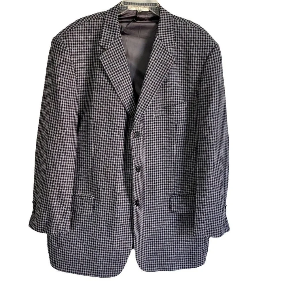 Joseph Abboud Silk Wool Blend 3 Button Sport Coat Jacket Blazer 44R